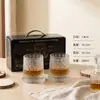Copo de uísque exclusivo transfronteiriço, caixa de presente de luxo, em estoque, rolamento de metal, luminoso, copo de vinho criativo para alívio do estresse