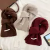 Cachecol de Tricô Liso Misturado com Lã Caseiro do Fabricante para Mulheres no Outono e Inverno, Versátil Macio e Ceroso Estudante Quente Cachecol de Casal