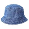 Chapéu de pescador retrô desgastado feito sob medida para comércio exterior, estilo Hong Kong, cor pura, jeans lavado, chapéu de casal respirável e moderno