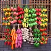 Modelo de Atrezo Colgante de Cuerda de Verduras Simulación Granos Maíz Chile Rojo Colgante Adorno Colgante de Casa de Campo Decoración