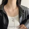 Collar con Colgante Saturno de Perla Nuevo 2024 para Mujer, Simple, de Alta Gama, Ajustable, con Cadena de Lana para Otoño e Invierno