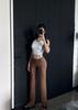Chica Latte Super Cómodos de Cintura Baja Casual Holgados Ropa de Abrigo Adelgazantes Modernos Pantalones Deportivos de Pierna Ancha Pantalones de Yoga Elásticos