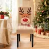 Nueva funda de silla de Navidad, funda roja de cobertura total de Papá Noel decorativa para silla de comedor, funda de silla a prueba de polvo para fiestas en casa y vacaciones