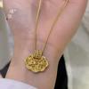 Tienda de oro con accesorios de oro DIY diamante seda como candado colgante collar de oro hueco estilo palaciego