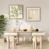 Pintura decorativa de estilo crema para restaurante, decoración de pared para mesa de comedor, pintura colgante, estilo silencioso, sentido avanzado, mural abstracto de dos piezas para comedor
