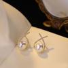 Pendientes de aguja de plata 925 transfronterizos, nuevos, ligeros, de lujo, con diseño de nicho, pendientes de perlas y diamantes de imitación, elegantes pendientes retro.