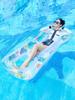 Silla Flotante Inflable Gruesa Transfronteriza para Hombre y Mujer Cama Flotante para Adulto Fila Flotante de Flamenco con Lentejuelas Cama Inflable para Piscina