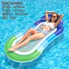 Tumbona flotante inflable de malla degradada transfronteriza con almohada, tumbona acuática, cama flotante para piscina, flotador de PVC para vacaciones en la playa