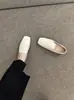 Chuyu Ji Sapatos Casuais Loafers Planos Suaves Estilo Retro Francês Feminino Couro Macio Solado Macio Slip-On