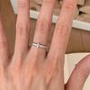 Anel de Diamante Olho de Cavalo Estilo Francês Luxo Leve Meia Idade Fio Puxado Anel de Moda Ins Feminino Personalizado Versátil Dedo Indicador Prata Atacado
