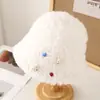 Atacado 25 Anos Outono e Inverno Novo Desenho Animado Botão de Cordeiro Chapéu de Pelúcia Chapéu de Tricô Outono e Inverno Feminino Chapéu de Lã Chapéu de Pescador