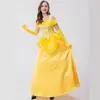 Vestido Blanco Nieve S-XXL, Atuendo para Fiesta y Escenario, Cosplay de Halloween Belle Princesa La Bella y la Bestia