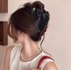 Pinza para el Cabello Grande de Lazo de Satén de Gama Alta para Mujer, Exquisita Pinza Plegada para la Parte Trasera de la Cabeza, Pinza de Tiburón