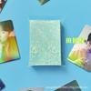 Portatarjetas de película de palomitas de maíz, color morado y verde, alta transparencia, 20 unidades, boca plana de seda, 3 pulgadas, para tarjetas de identificación con foto, álbum de tarjetas