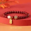 Pulsera de Mineral Crudo Cinabrio para Mujer, Alto Contenido, Arena Púrpura Dorada Natural Genuina, Arena Imperial, Pulsera de Salud del Año de Nacimiento para Hombre