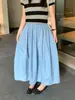 SUSAN nueva llegada principios de otoño estilo coreano diseño simple plisado versátil holgado cubre imperfecciones muestra delgado color liso falda midi TW1102