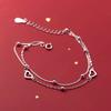 Pulsera Dulce Amor Chapada en Plata S925 para Mujer Estilo Coreano Temperamento Doble Capa Frijoles Redondos Cuentas de Luz Teléfono de Mano en Forma de Corazón
