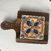 Tapete de Jantar Celebridade da Internet com Azulejo de Noz Sentimento Avançado Tapete de Mesa de Jantar 2024 Novo Tapete Anti-queimadura para Panela de Areia com Alça Tapete de Prato