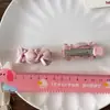 Estilo Coreano Tecido Doce Xadrez Crianças Franja Doce Presilha Laço de Cabelo Versátil Menina Floral Presilha de Cabelo com Laço