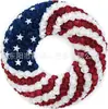Guirlanda Americana de Dia da Independência Transfronteiriça, Guirlanda Patriótica, Decoração de Feriado Nacional, Montagem de Cena, Enfeites para Pendurar na Porta da Frente, Adereços