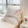 Juego de Falda de Cama Acolchada Estampada 100% Algodón Falda de Cama Engrosada Cubre Cama Funda Nórdica Ropa de Cama Individual Doble Comercio al por Mayor
