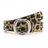 Cinturón Cuadrado Nuevo Retro Jutu para Mujer Cinturón Decorativo Versátil para Jeans Estilo Ins Chica Popular Estampado de Leopardo Cinturón de Mujer