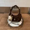 Bolsa Plissada com Laço para Mulheres, Nova Bolsa Transversal Outono e Inverno, Bolsa Estilosa de Ombro Formato Dumpling com Design Único
