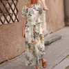 Conjunto Casual Elegante de Manga Corta de Color Sólido de Corte Holgado Tallas Grandes para Mujer, Venta al por Mayor para Comercio Exterior