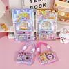 Cuaderno de bolsillo portátil lindo y elegante estilo caricatura, mini cuaderno antiestrés, cuaderno de hojas sueltas desmontable