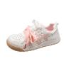 Rosa Sakura Versión Coreana 2025 Verano Malla Transpirable Zapatos Forrest Gump para Mujer Versátiles Elegantes Zapatos Deportivos Casuales para Estudiantes