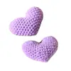 Flores de Lã em Formato de Coração para o Dia dos Namorados, Corações 3D de Crochê Feitos à Mão, Corações Tecidos Preenchidos com Algodão, Acessórios DIY
