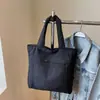 Bolsa de Lona Estilo Coreano Gran Capacidad para Estudiantes, Bolso de Hombro Tendencia Nueva Artístico Estilo Harajuku para Mujer, Color Sólido Casual