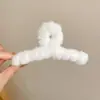 Atmósfera de Otoño e Invierno Pinza para el Cabello de Tamaño Mediano Elegante Versátil para la Parte Posterior de la Cabeza Recogido Pinza de Tiburón Alta Apariencia Pinza de Garra de Felpa Accesorios para el Cabello