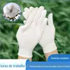 Luvas Brancas Feitas de Algodão Puro, Macias e Respiráveis, Luvas de Proteção para Trabalho Espessadas, Adequadas para Artesanato e Etiqueta, Luvas de Trabalho Finas de Algodão