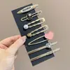 Horquilla de estrella hueca de metal plateado con flecos laterales, pinza para el pelo con flecos delanteros para mujer, horquilla de una palabra, tocado