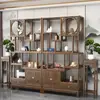 Gabinete de Múltiples Tesoros Estilo Chino de Madera Maciza Gabinete de Té Estante de Almacenamiento Divisor de Olmo Adorno Gabinete de Té de Oficina Vitrina