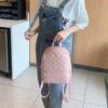 Bolso de dama estilo universitario dulce mochila escolar para mujer bordada con rombos bolso bandolera multifuncional