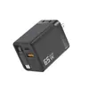 Carregador Pd65W Adaptador de Porta Dupla 65W com Cabo Carregamento Rápido Carregador A+C 65W Tipo-C com Cabo Retrátil