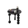 Mesa Redonda Pequeña de Madera Maciza, Mesa de Centro Estilo Vintage, Mesa Auxiliar Retro para Esquina de Sofá de Sala de Estar, Mesa Auxiliar Pequeña Creativa, Mesa de Centro Retro