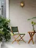 Juego de Mesa y Sillas Plegables para Exteriores, Silla Portátil de Picnic Camping Ocio, Silla Individual de Mimbre para Balcón Jardín Hogareño con Respaldo
