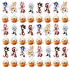 Cartulina Blanca Sonic el Erizo Fiesta de Cumpleaños Tarjeta para Pastel Tema Bandera Pequeña Decoración Dulce Boca