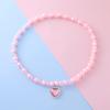 Pulsera con Colgante de Corazón Incrustado con Diamantes de Imitación Perla Espaciadora Pulsera Linda de Princesa Cadena para Suéter Joyería Pequeña de Regalo