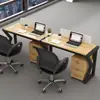 Mesas de funcionários lado a lado, individuais, para 2, 3 ou várias pessoas, estações de trabalho horizontais em fila única para computador com divisórias