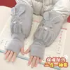 Luvas e Mangas Infantis Dois em Um Mangas Quentes e Anti-Sujeira para Meninos e Meninas, Mangas Estendidas para Crianças Médias e Grandes, Mangas de Jaqueta de Penas