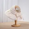 Novo Estilo Chapéu de Sol com Laço Delicado para Mulheres, Chapéu de Sol de Verão com Top Aberto e Aba Larga Que Faz o Rosto Parecer Menor, Elegante Chapéu de Pescador