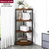 Gabinete de Esquina Estante de Esquina para Pared Integrado Contra la Pared Sala de Estar Cocina Dormitorio Estante Triangular Multifuncional para Almacenamiento