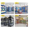 Prateleira de armazenamento doméstica azul multi-camada para chão, armazém, varanda, despensa, artigos diversos, prateleira de armazenamento de aço para supermercado