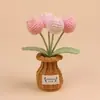 Girassóis e Lírios-do-vale de crochê feitos à mão em um vaso, produto acabado, presente para o Dia do Professor, decoração de mesa