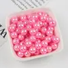 Cuentas Redondas Perforadas de Color Sólido Chapadas AB, Cuentas Iridiscentes de Agujero Recto para Collares, Pulseras, Cadenas de Teléfono y Materiales de Cuentas DIY