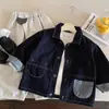 Jaqueta Jeans Infantil Muno Outono Camisa Jaqueta Bonita para Meninos Roupa Infantil Zhili Huzhou Cardigan Casual para Bebê